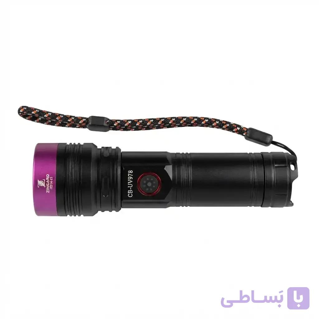چراغ قوه UV تاکتیکی ZINGARO CB-UV978 توان 10 وات طول موج 395 نانومتر