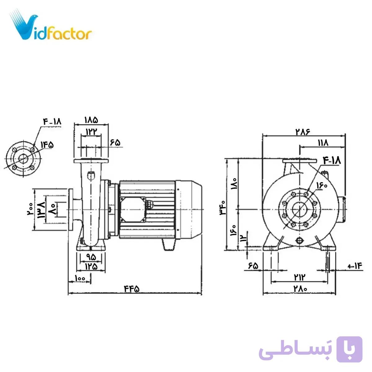 پمپ آب سانتریفیوژ چدنی ابارا MMD4 32-125/0.25 IE2