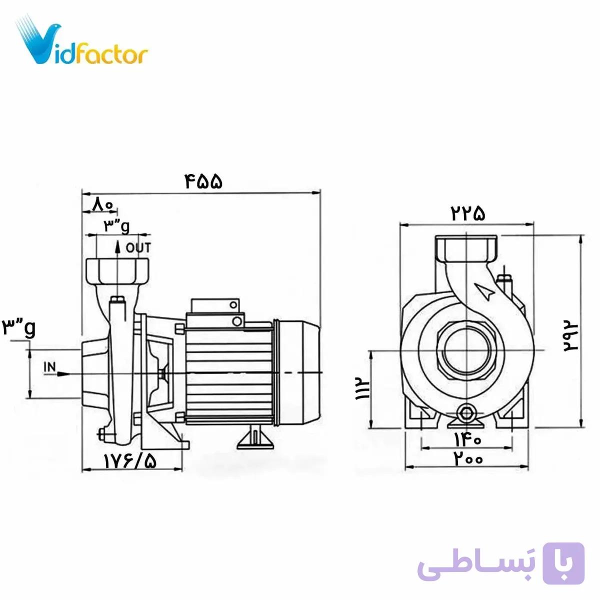پمپ آب سانتریفیوژ چدنی پنتاکس CST 300/3