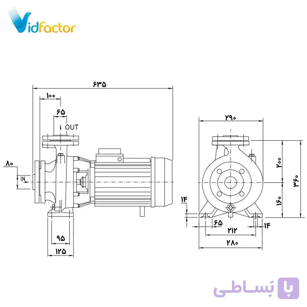 پمپ آب سانتریفیوژ فلنج دار پنتاکس CM 65-160B