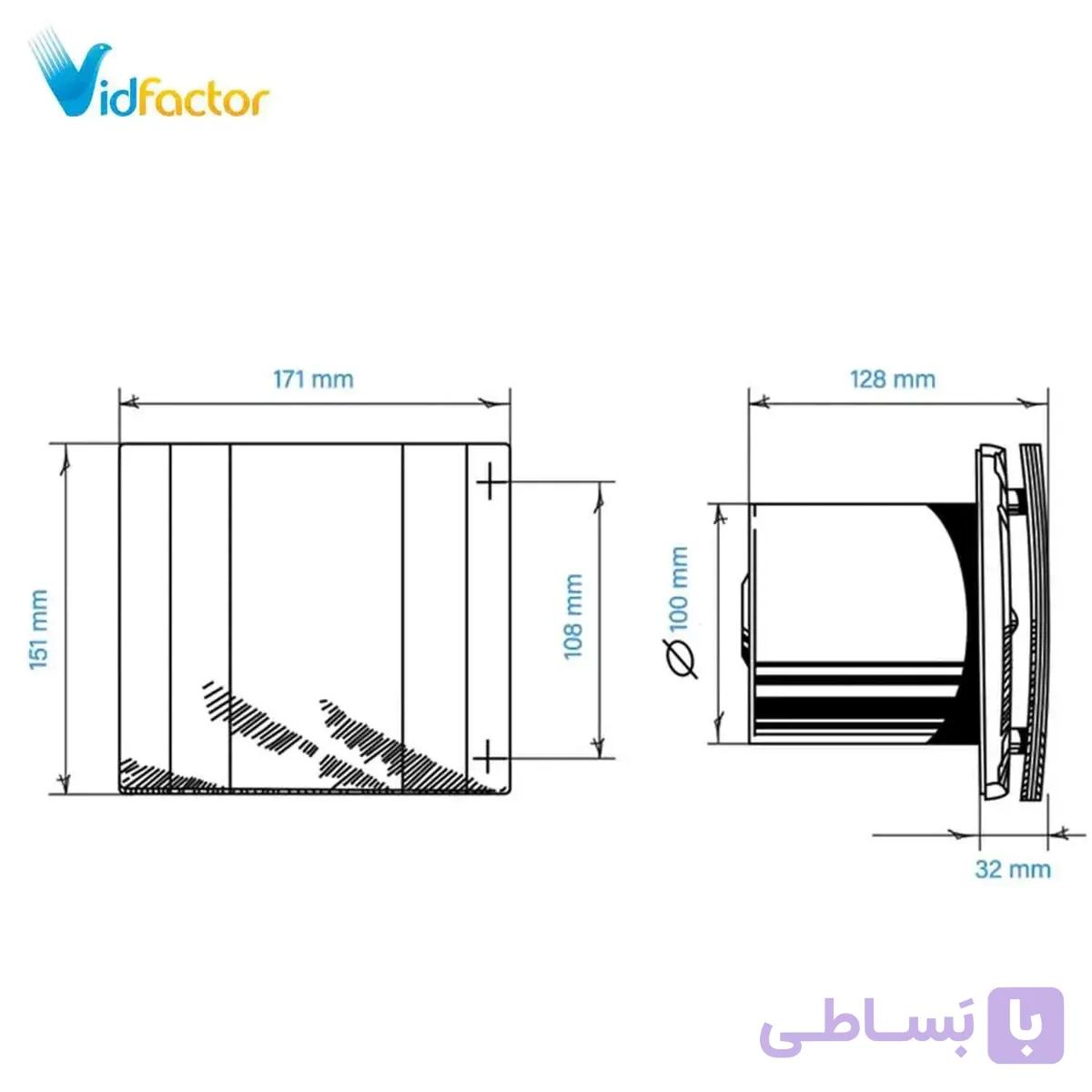 هواکش لوله ای 10سانت Blauberg Quatro Hi-tech Chrome C 100