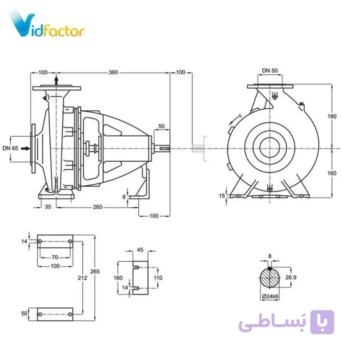 پمپ آب پمپیران گریز از مرکز چدنی 160-32