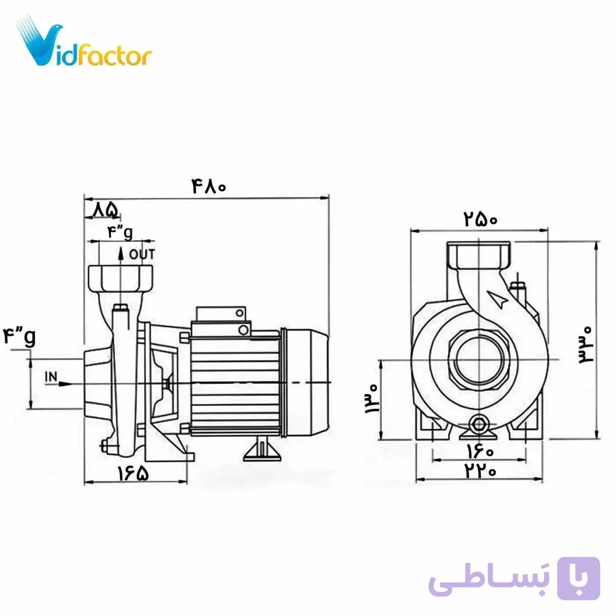 پمپ آب سانتریفیوژ چدنی پنتاکس CST 550/4