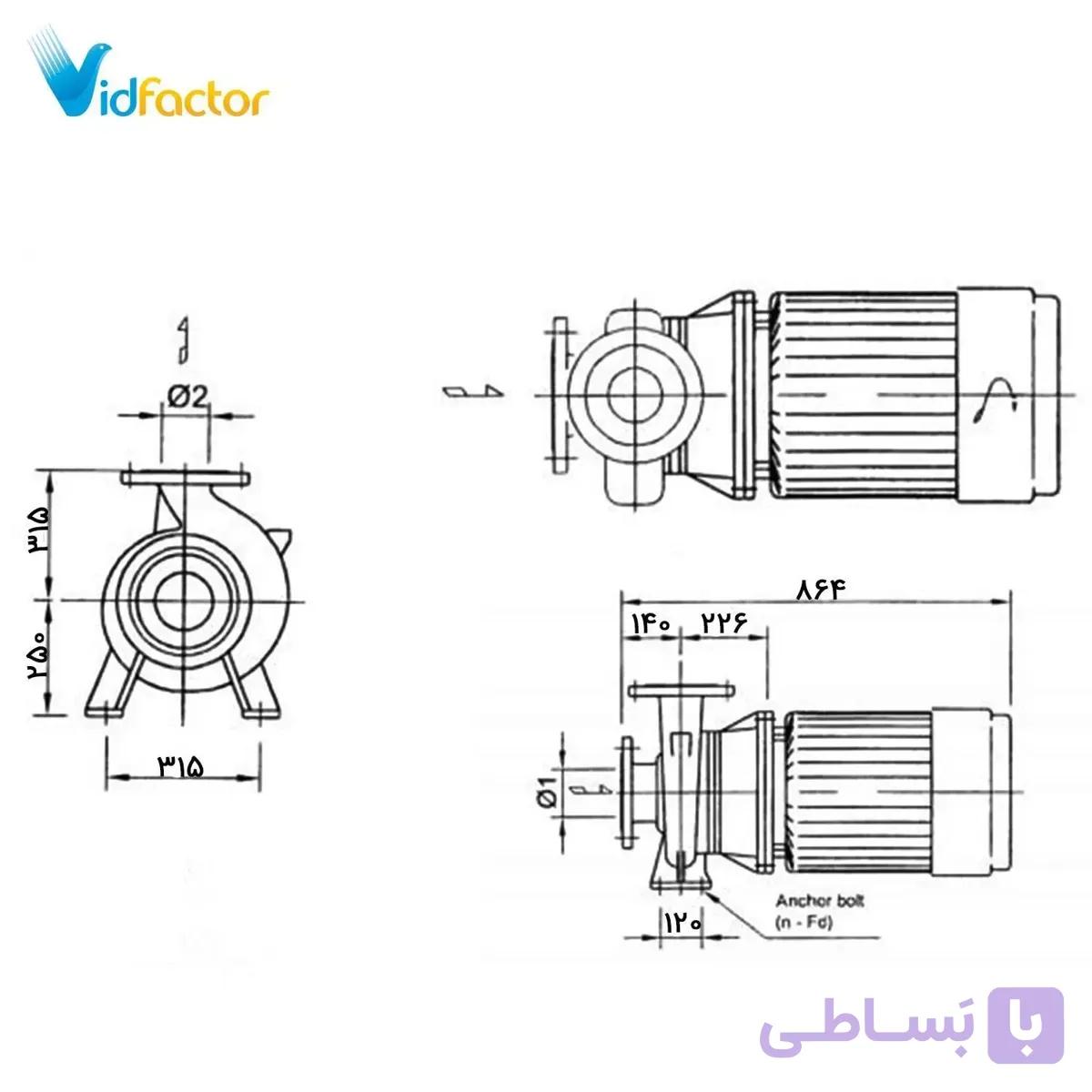 پمپ آب سانتریفیوژ چدنی ابارا 150X125 FSD4HA 11