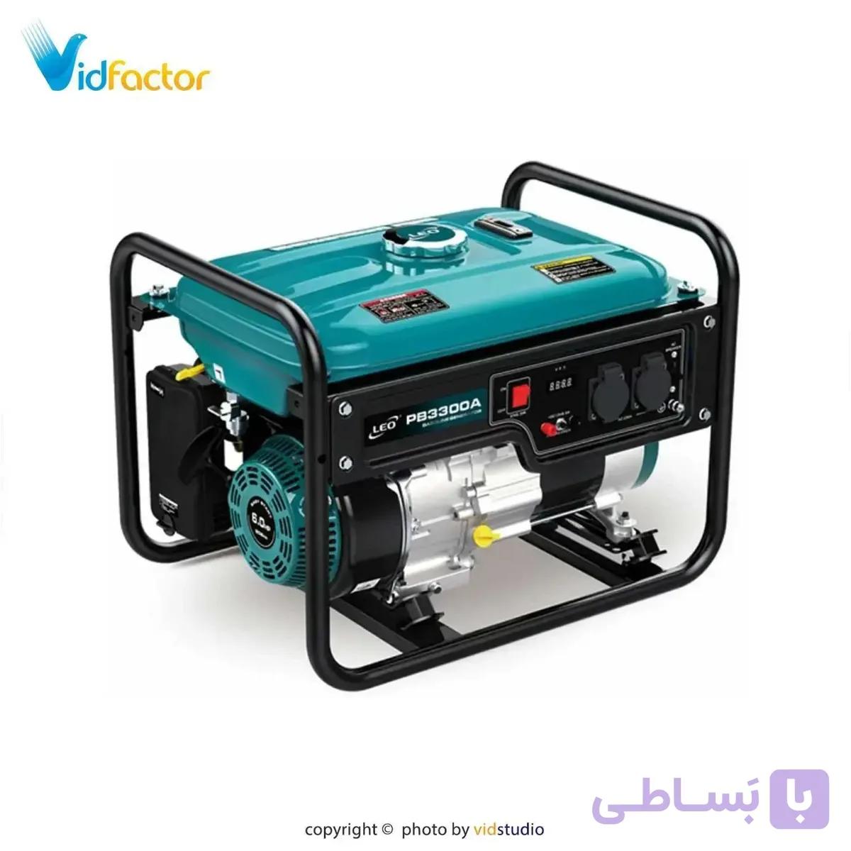 ژنراتور بنزینی استارتی تک فاز لئو PB7000ea چرخ دار