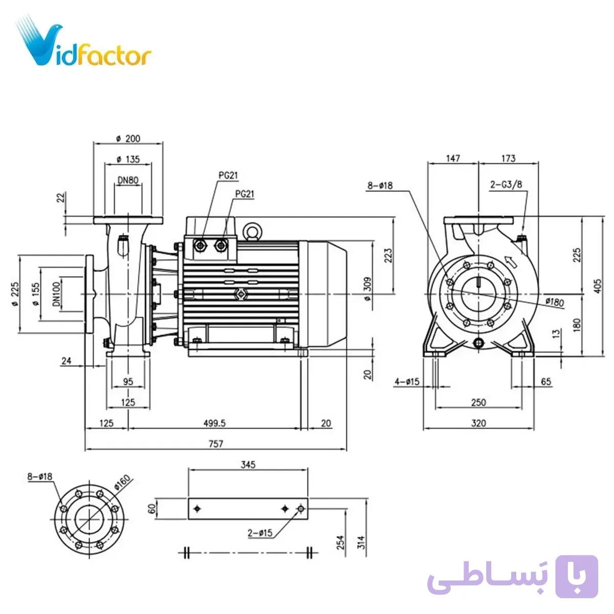 پمپ آب استیل ابارا 3LMH 80-160 11