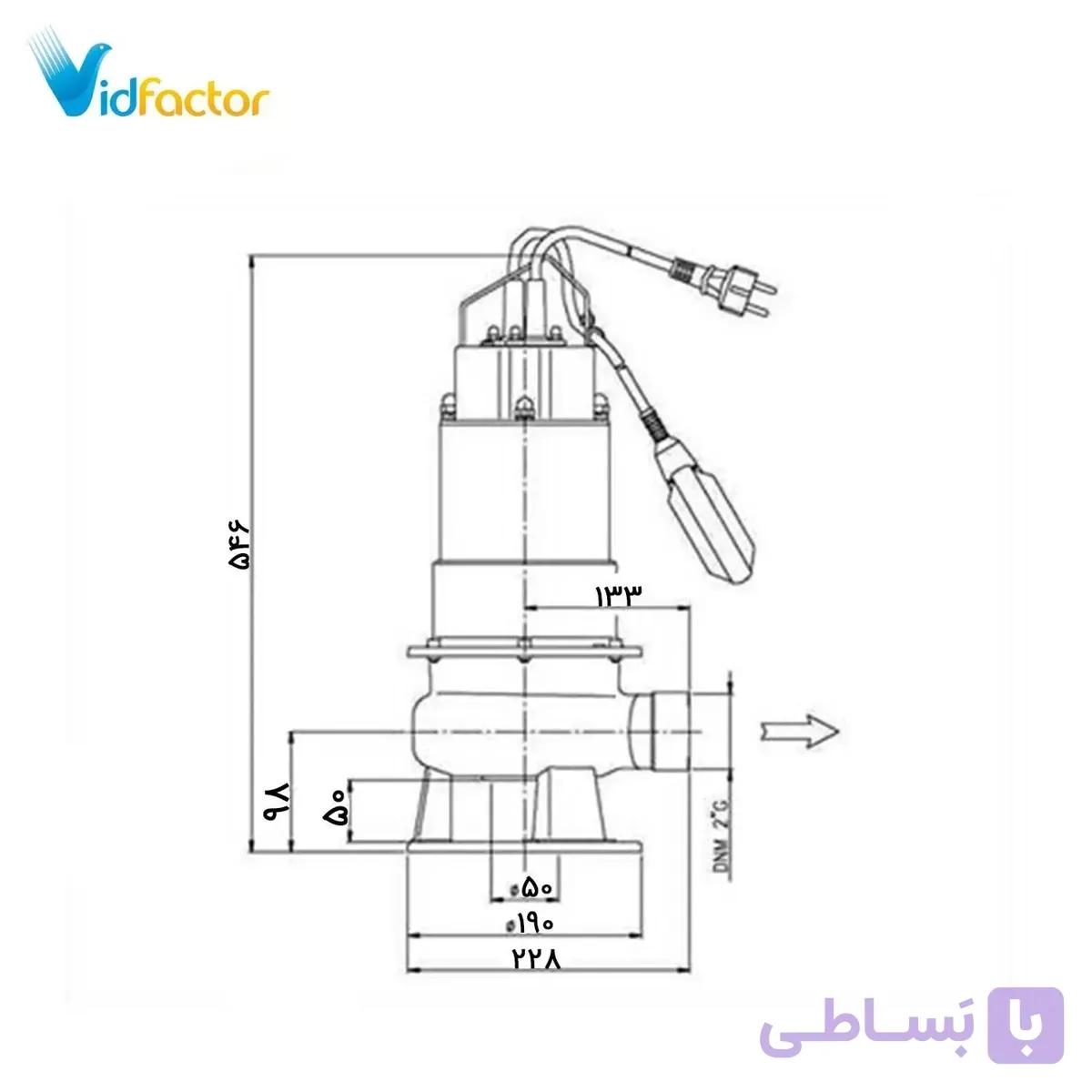 پمپ لجن کش ابارا تمام استیل DW 150 T