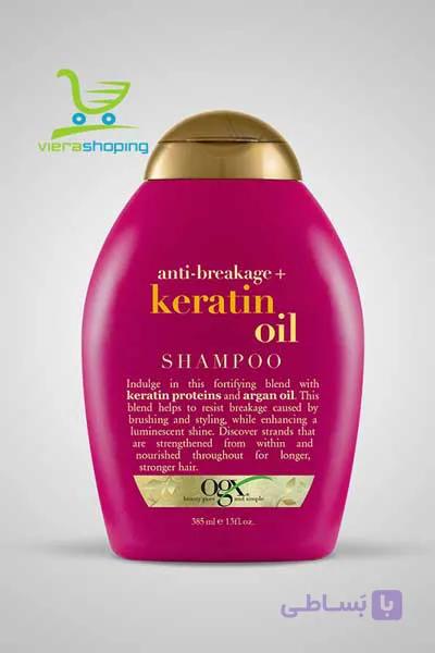 شامپو روغن کراتین OGX او جی ایکس اورجینال 385mil — تصویر 1