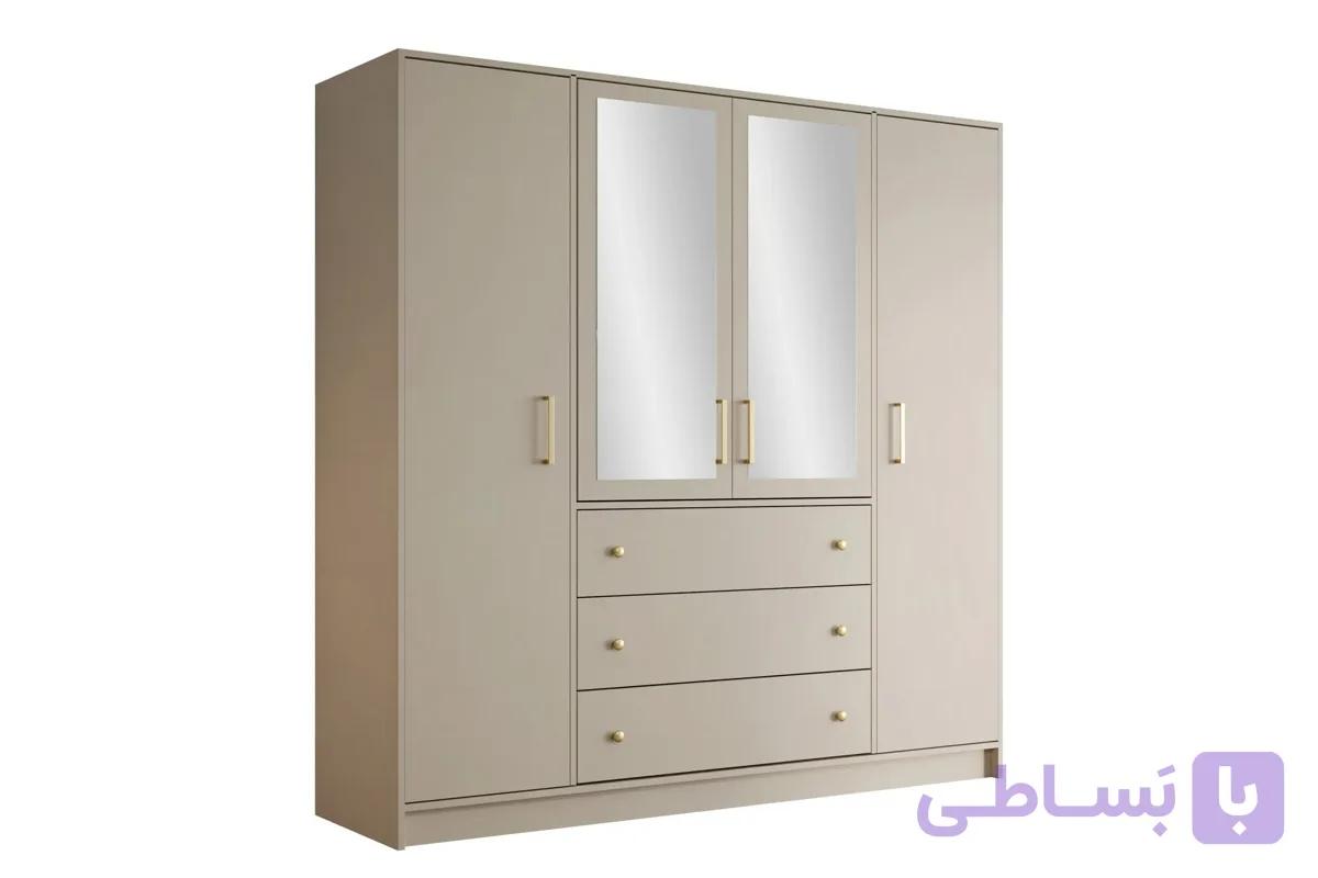 کمد پازلی ترکیبی کشودار با درب آیینه – آریو کابین