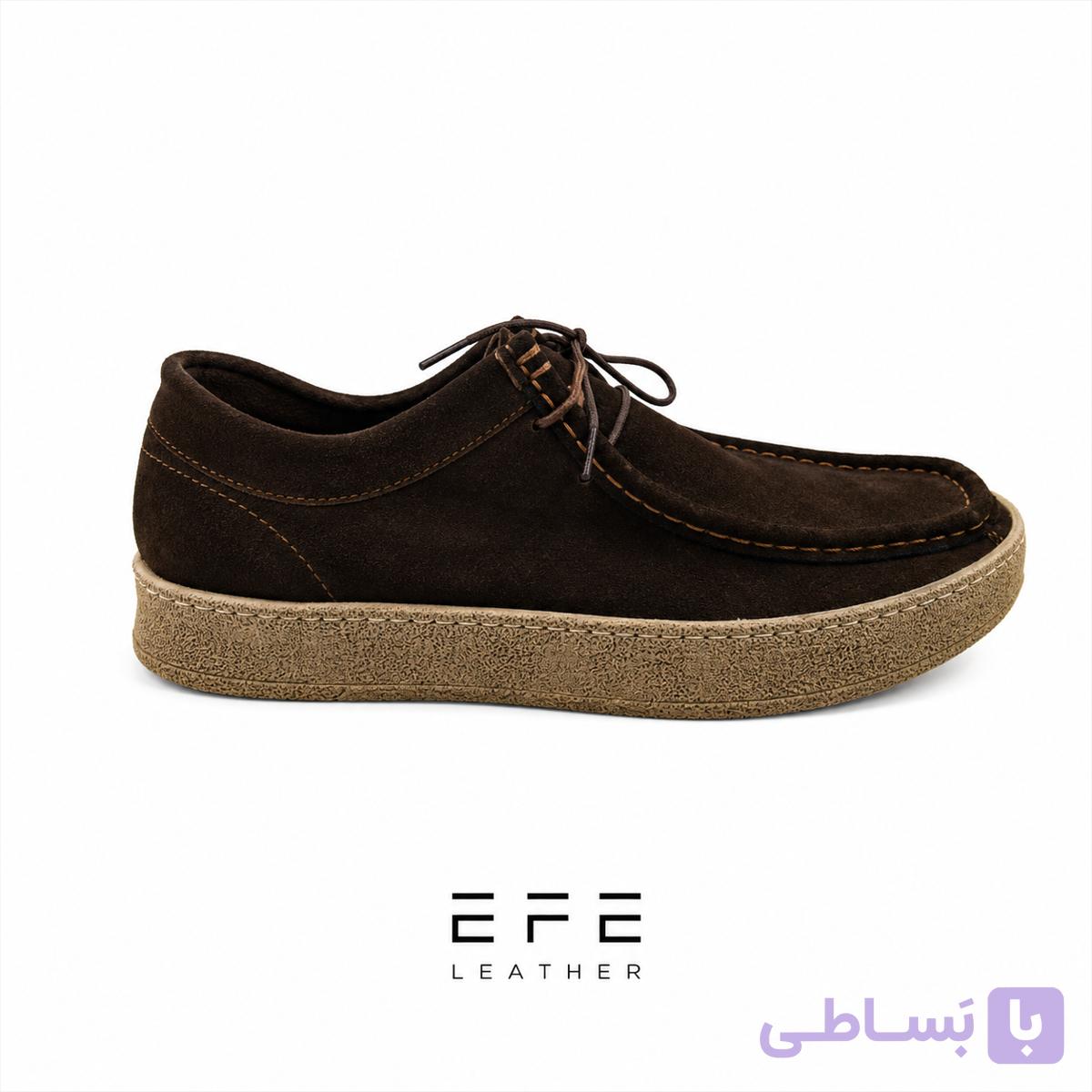 کفش چرم اشبالت مدل هرمس قهوه ای — تصویر 1