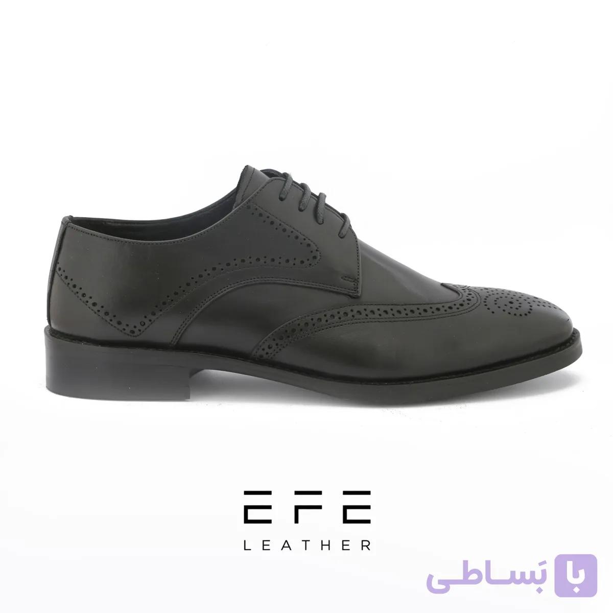 کفش‌چرم ‌رسمی مردانه هشت ترک مشکی مدل ماد — تصویر 1
