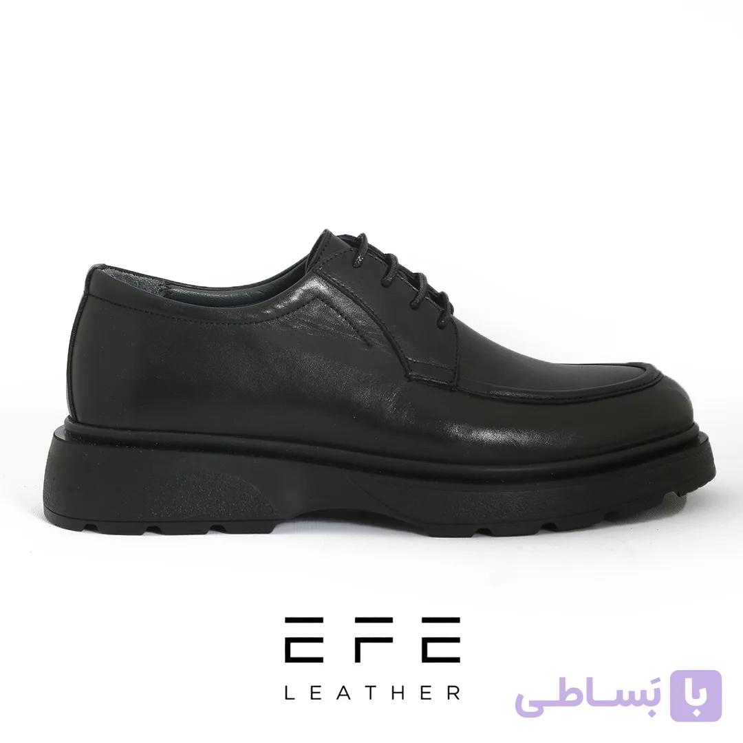 کفش لوفر مردانه  چرم بنددار مشکی مدل سهند — تصویر 1