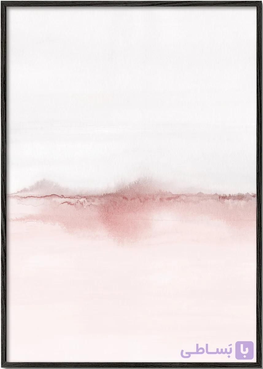 تابلو آبرنگی منظره مینیمال افق صورتی و آبی شماره 35 – Watercolor Landscape N 35 — تصویر 1