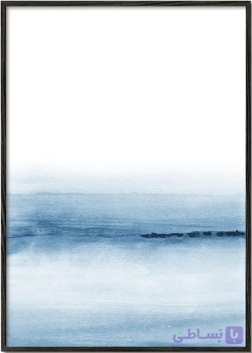 تابلو آبرنگی منظره مینیمال دریای آبی نیلی شماره 45 – Watercolor landscape N 45 Indigo Blue — تصویر 1