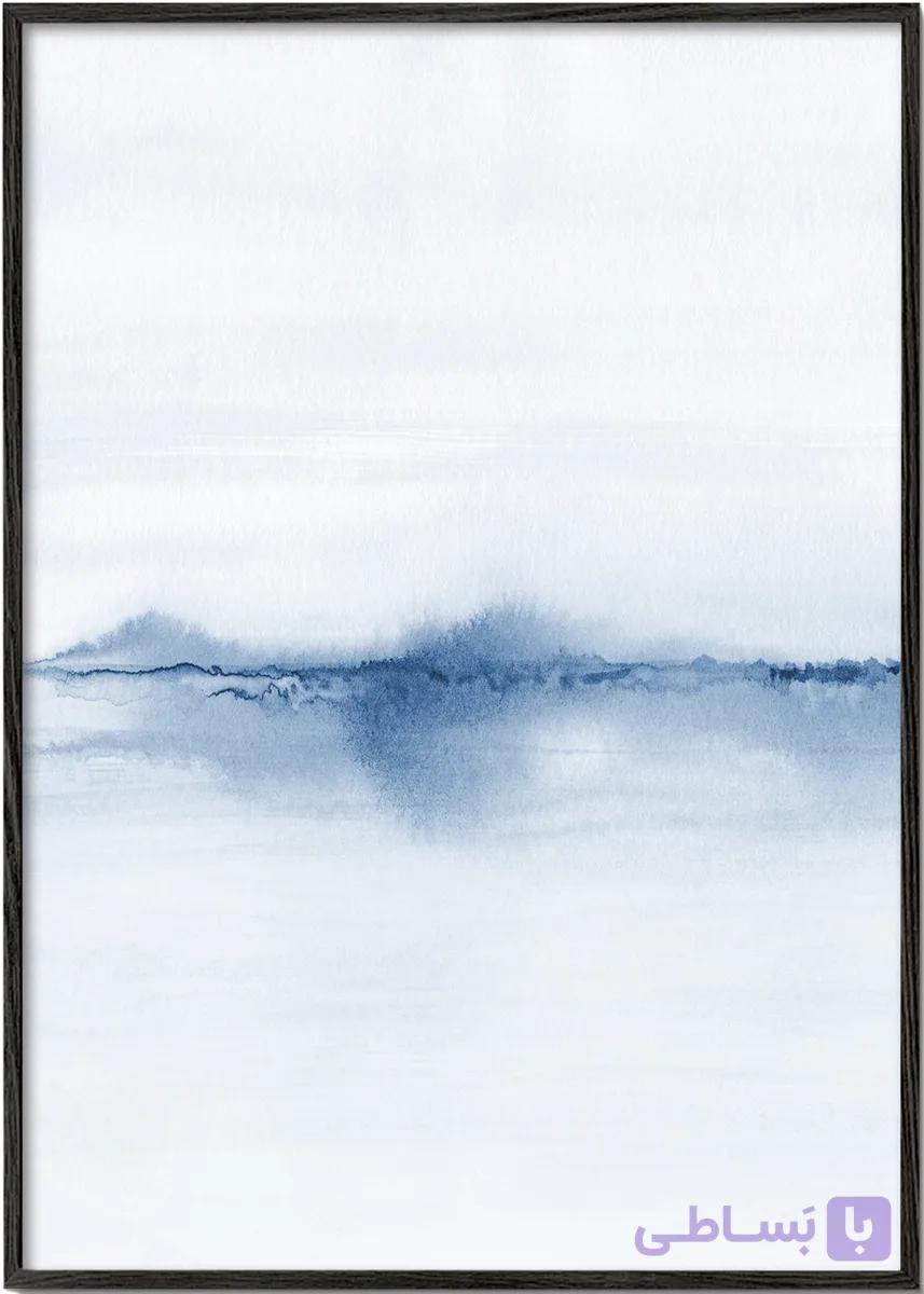 تابلو آبرنگی منظره مینیمال افق آبی کم‌رنگ شماره 29 – Watercolor Landscape N 29 — تصویر 1