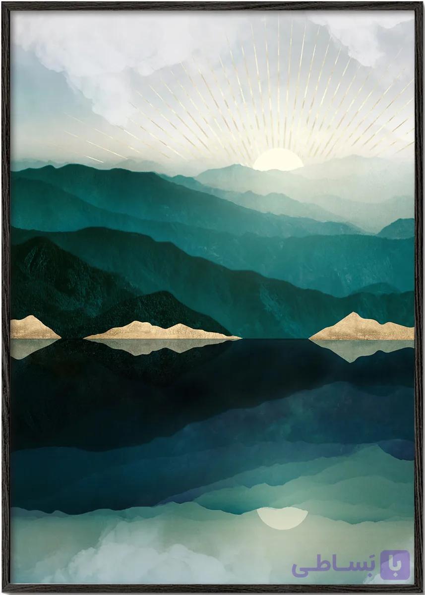 تابلو دکوراتیو انعکاس کوه‌ها در لبه آب – Waters Edge Reflection — تصویر 1