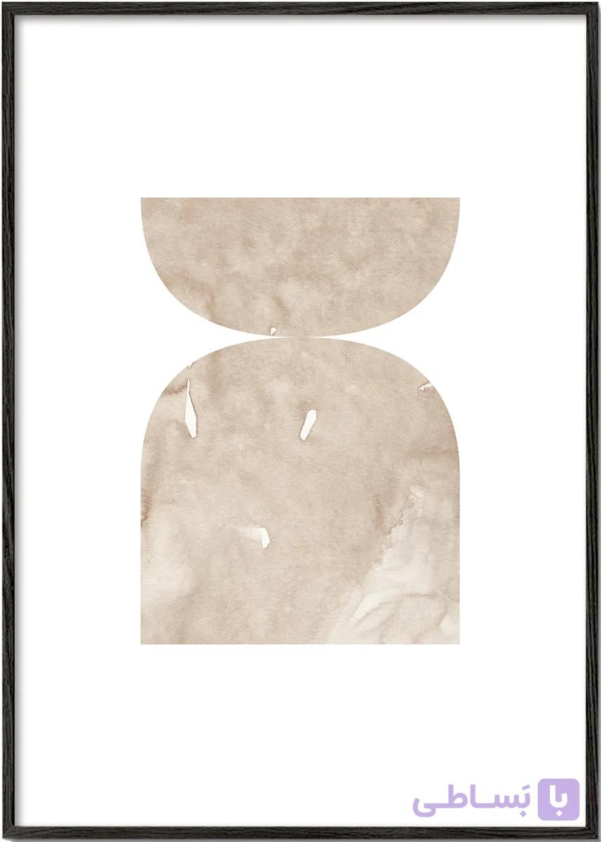 تابلو مینیمال اشکال هندسی آبرنگی بژ شماره 7 – Watercolor shapes Nº7 – beige tones — تصویر 1
