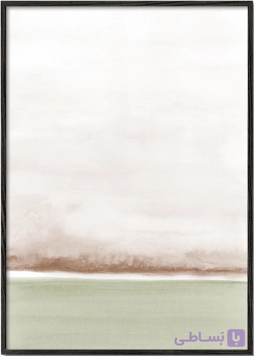تابلو آبرنگی منظره مینیمال افق بژ و قهوه‌ای شماره 33 – Watercolor Landscape N 33 — تصویر 1