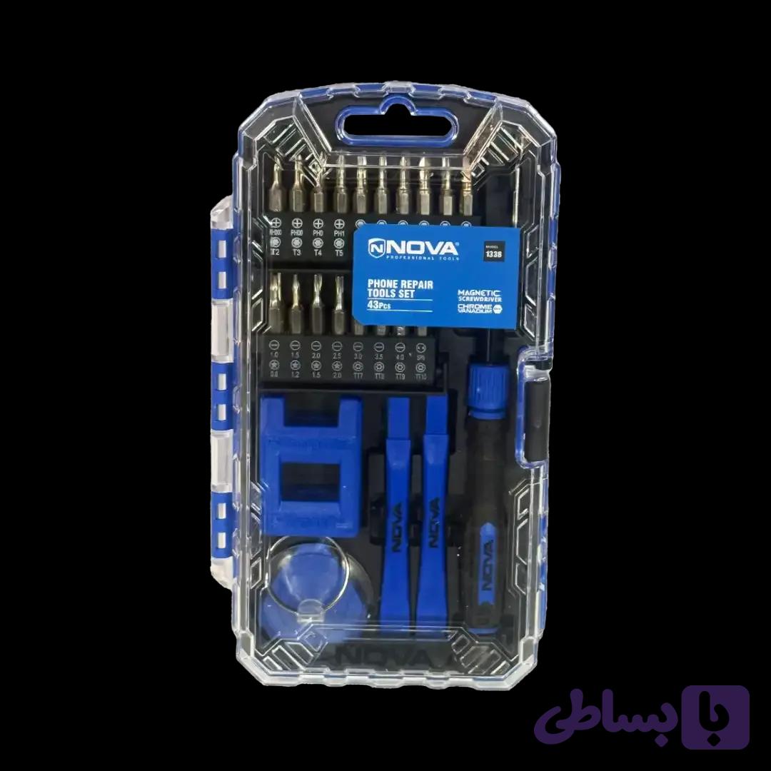 ست تعمیرات موبایل 43 پارچ نووا مدل 1338 — تصویر 1