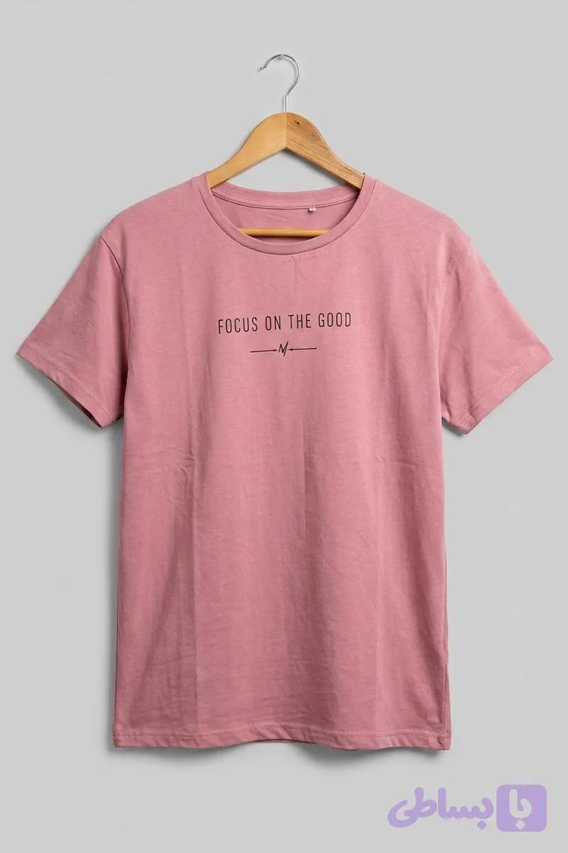 تیشرت زنانه نخ پنبه طرح Focus on the good