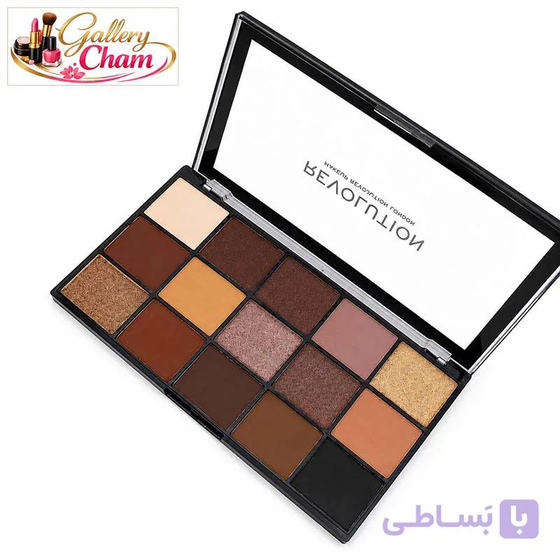 خرید پالت ساسایه چشم Beauty Revolution 15 رنگ | پیگمنت بالا و رنگ‌های مات و شاین