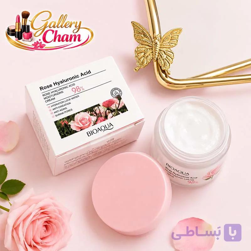خرید کرم آبرسان رز بیوآکوا Rose Hyaluronic Acid | مرطوب‌کننده و نرم‌کننده پوست