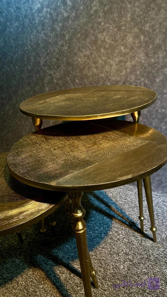 میز عسلی طرح پتینه طلایی — تصویر 1