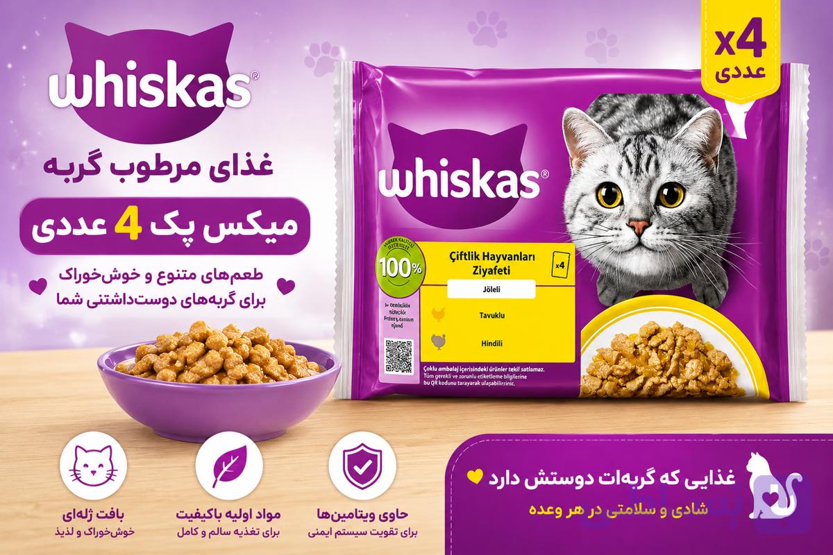غذای گربه ویسکاس بسته ۴عددی