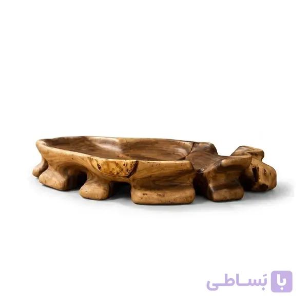 ظرف سرو چوبی دست‌ساز طرح کالباسی — تصویر 1