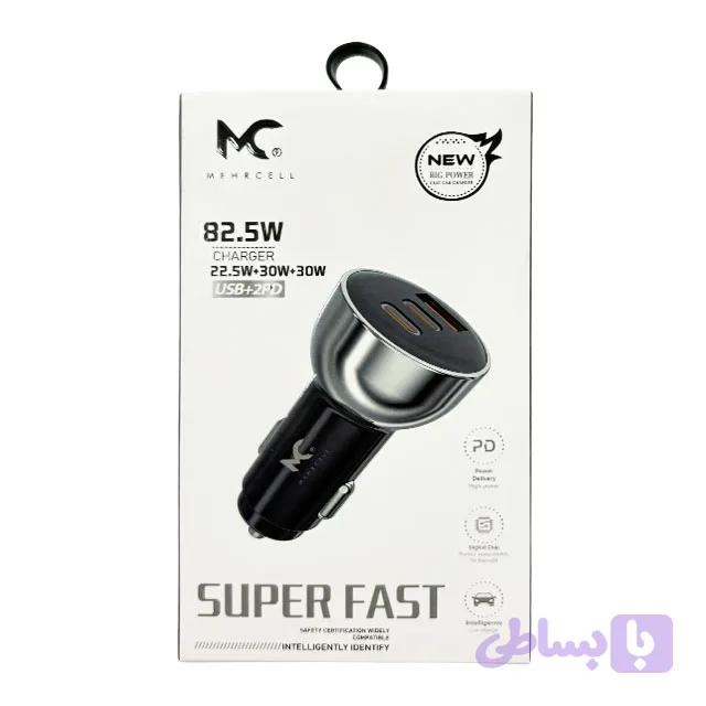 شارژر فندکی 82.5 وات MehrCell MC-20 (2USB-C + USB)