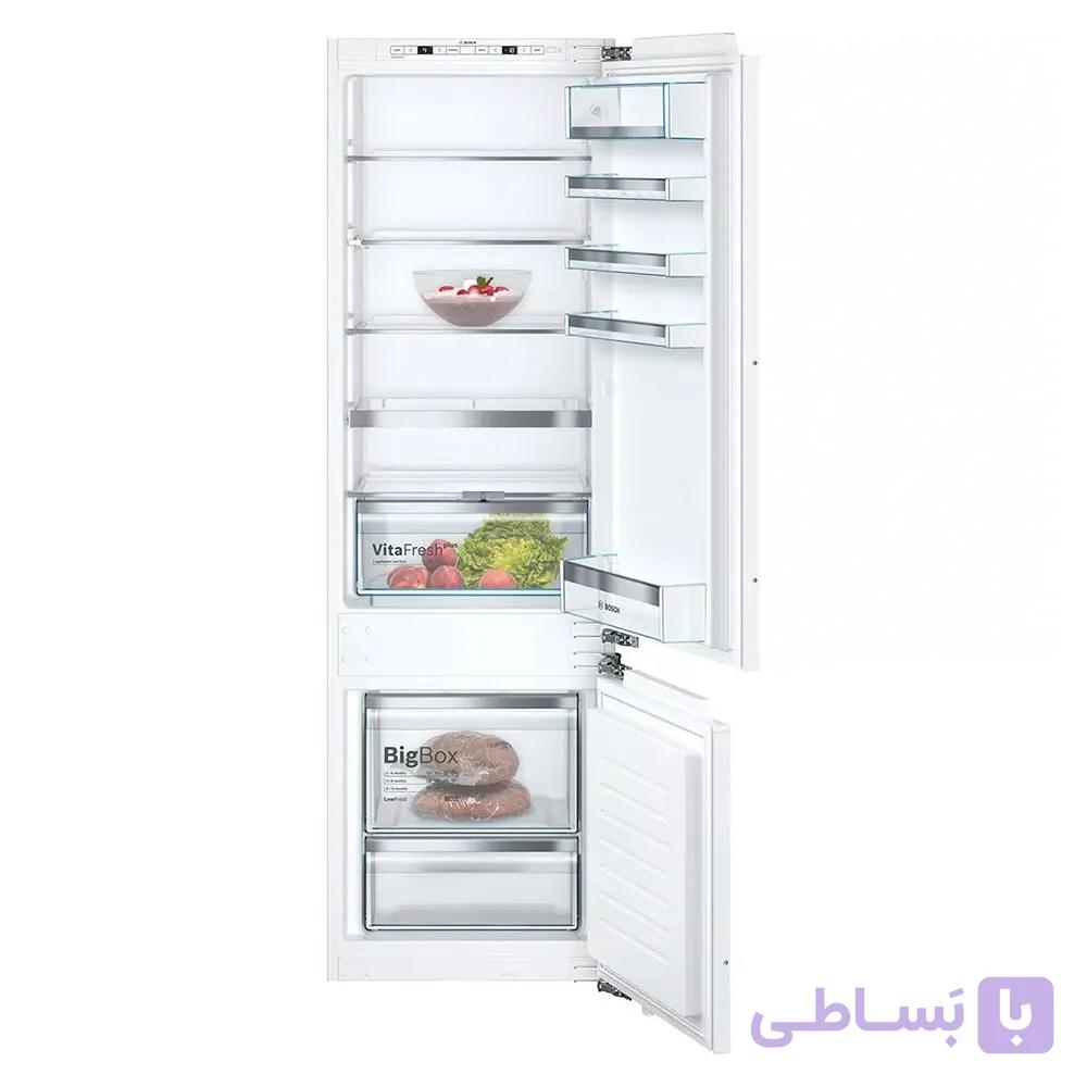 یخچال فریزر بالا پایین توکار بوش مدل KIS87AF — تصویر 1