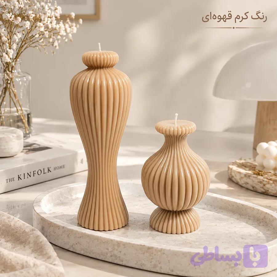 شمع معطر دکوراتیو مدل lady رایحه وانیل مجموعه 2 عددی