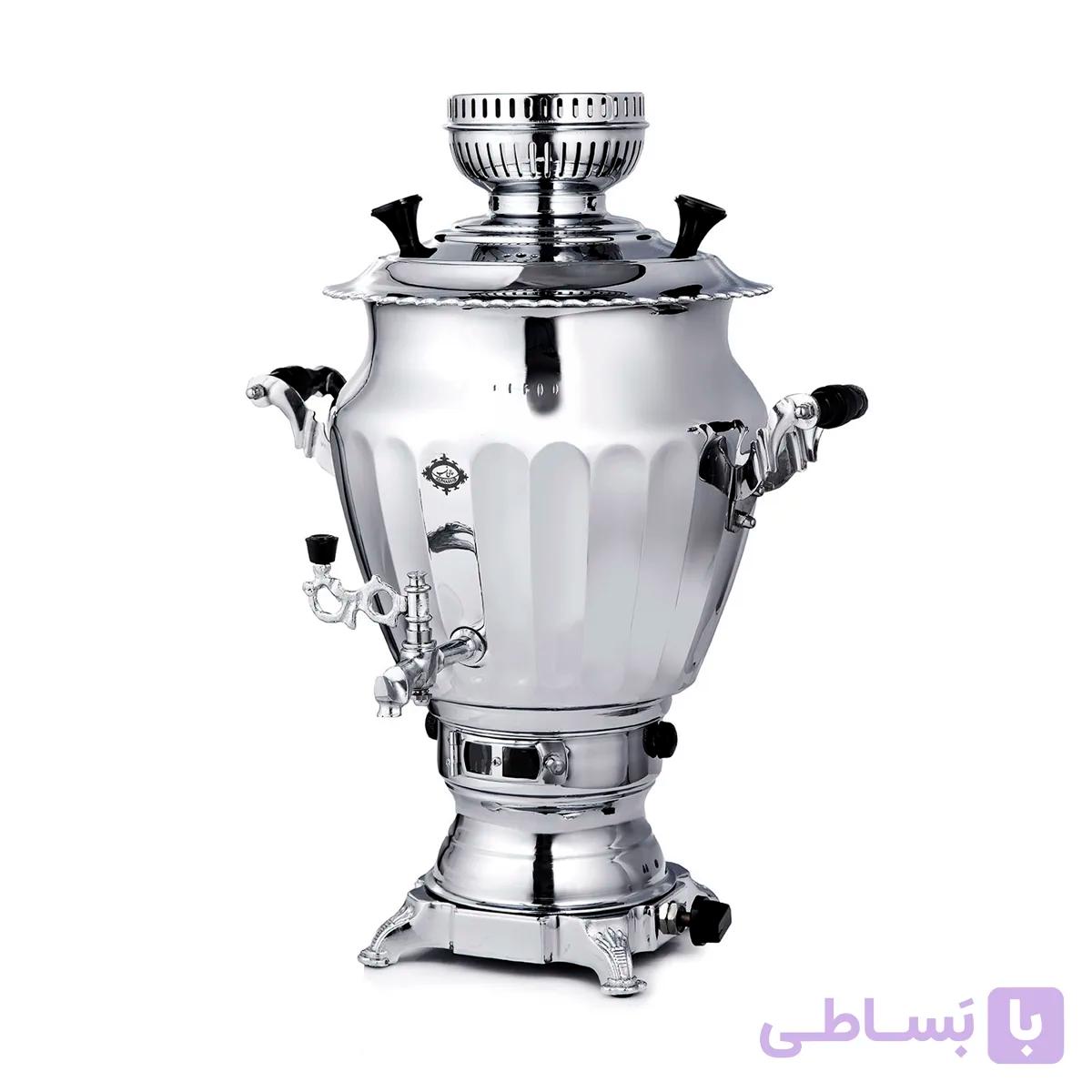 سماور گازی اتوماتیک عالی نسب مدل گنجینه سیمین 6 لیتری | ارتفاع 47 سانتی‌متر