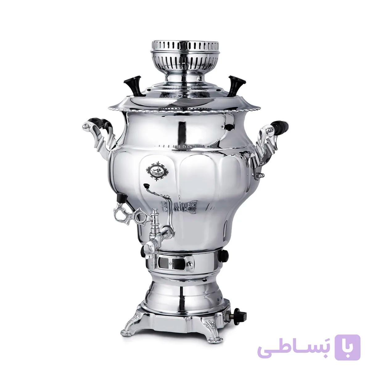 سماور گازی اتوماتیک عالی نسب مدل نقشینه سیمین 6 لیتری | ارتفاع 46 سانتی‌متر