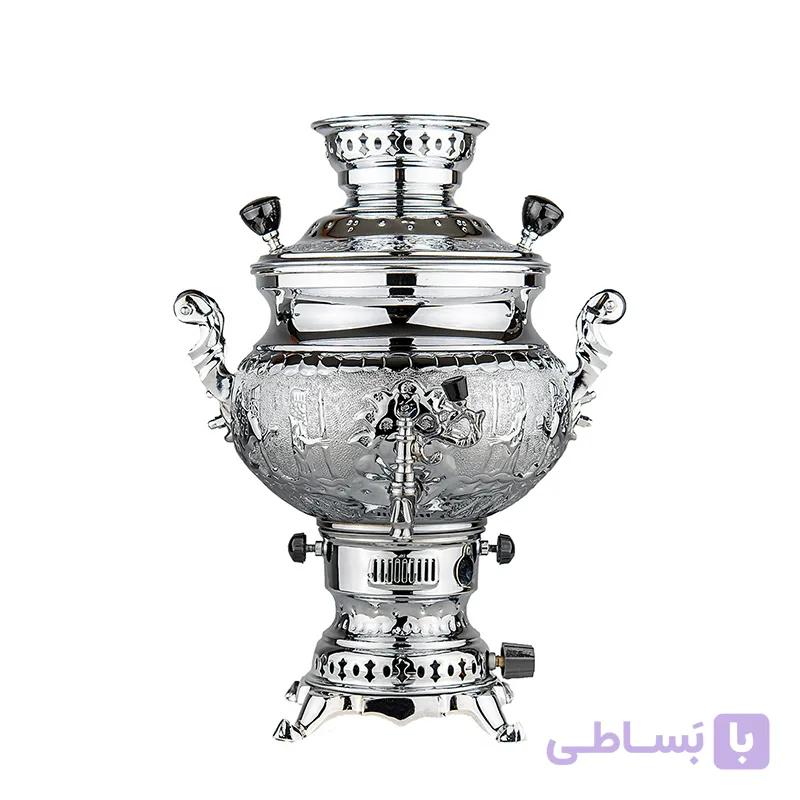 سماور گازی شاهکار مدل مهدیس قلمزده 6 لیتری (زیرکابینتی )