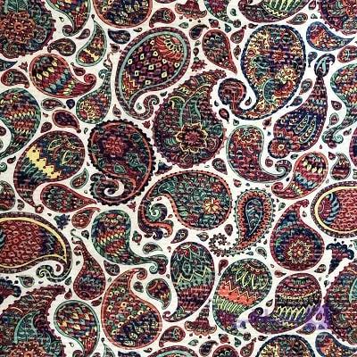 پارچه ژاکارد کوک دوزی طرح سنتی سفید کد 2852 — تصویر 1