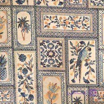 پارچه ژاکارد کوک دوزی طرح طوطی سفید کد 2848 — تصویر 1