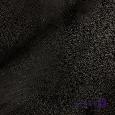 پارچه لینن ژاکارد رنگ مشکی کد 2839 — تصویر 1