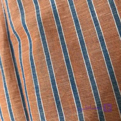 پارچه لینن راه راه رنگ نارنجی کد 2837 — تصویر 1