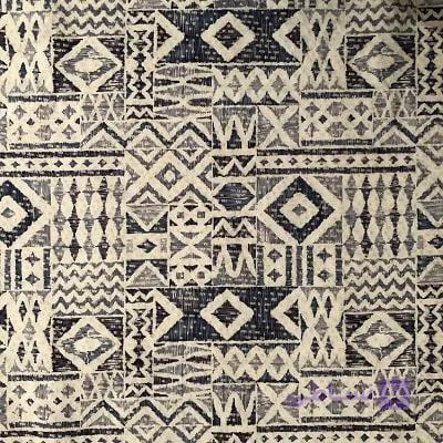 پارچه ژاکارد کوک دوزی طرح هندسی سرمه ای کد 2844 — تصویر 1