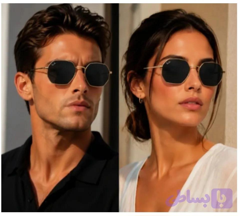 عینک آفتابی ( Ray-Ban ) ری بن زنانه و مردانه شش ضلعی مدل RB3556 رنگ لنز مشکی