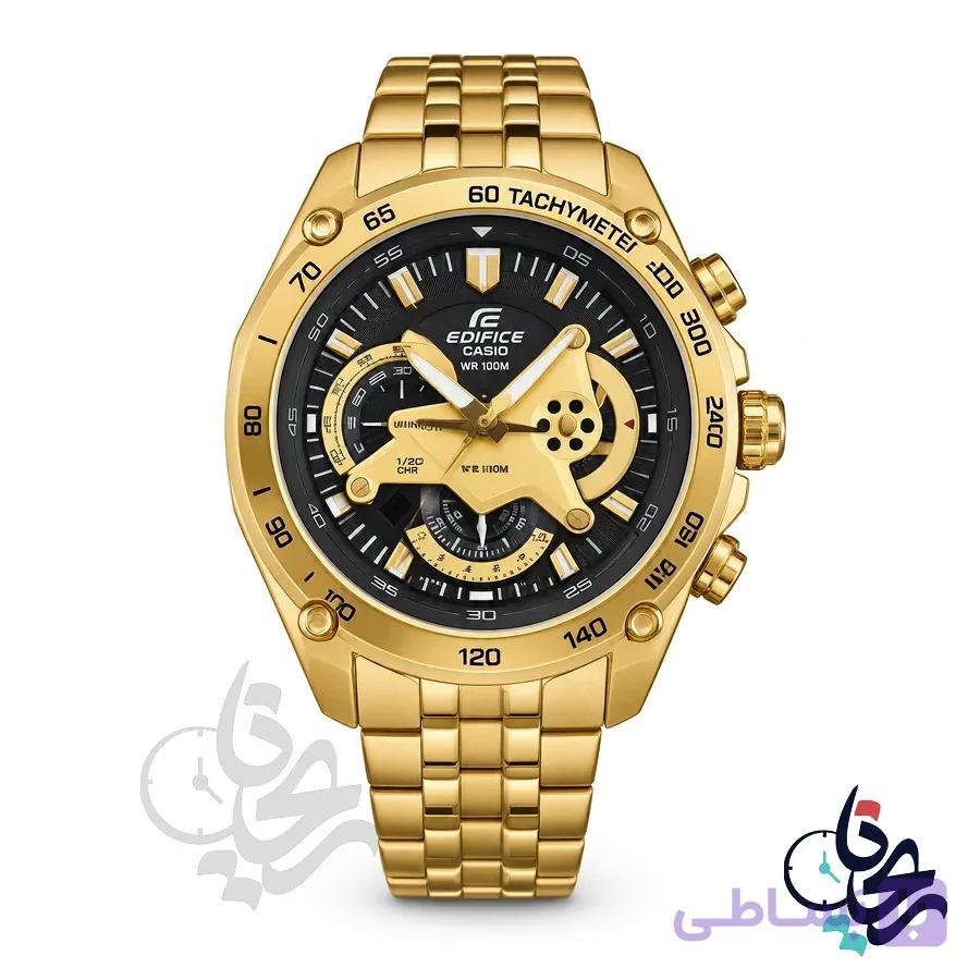ساعت مردانه کاسیو مدل CAS_R12 | کورنوگراف تاچیمتر و تمام طلایی لوکس