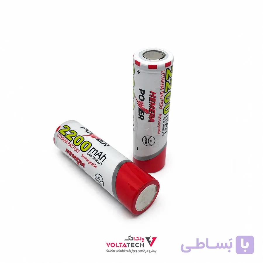 باتری لیتیوم یون 3.7v سایز 18650 ظرفیت 2200mAh برند Ultra Power