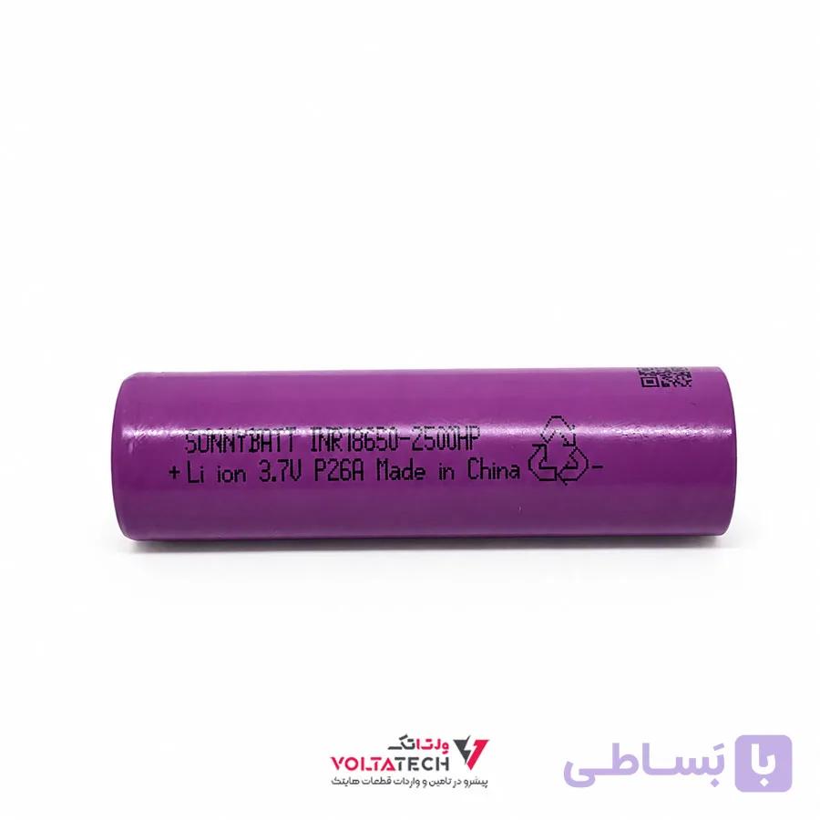 باتری لیتیوم یون 3.7v سایز 10C-18650 ظرفیت 2500mAh SUNNYBATT HP