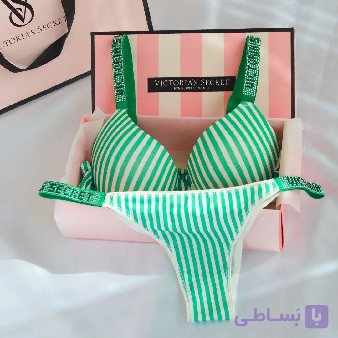 شورت و سوتین جک دار و فنر دار مدل نگینی ویکتوریا سکرت ترکیه — تصویر 1