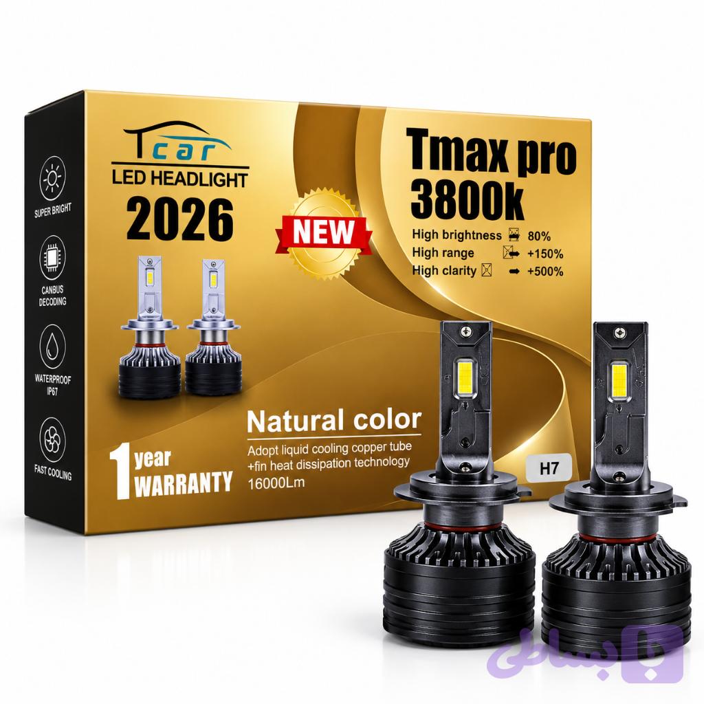 هدلایت تیکار مدل Tmax Pro رنگ نچرال 3800K پایه H11