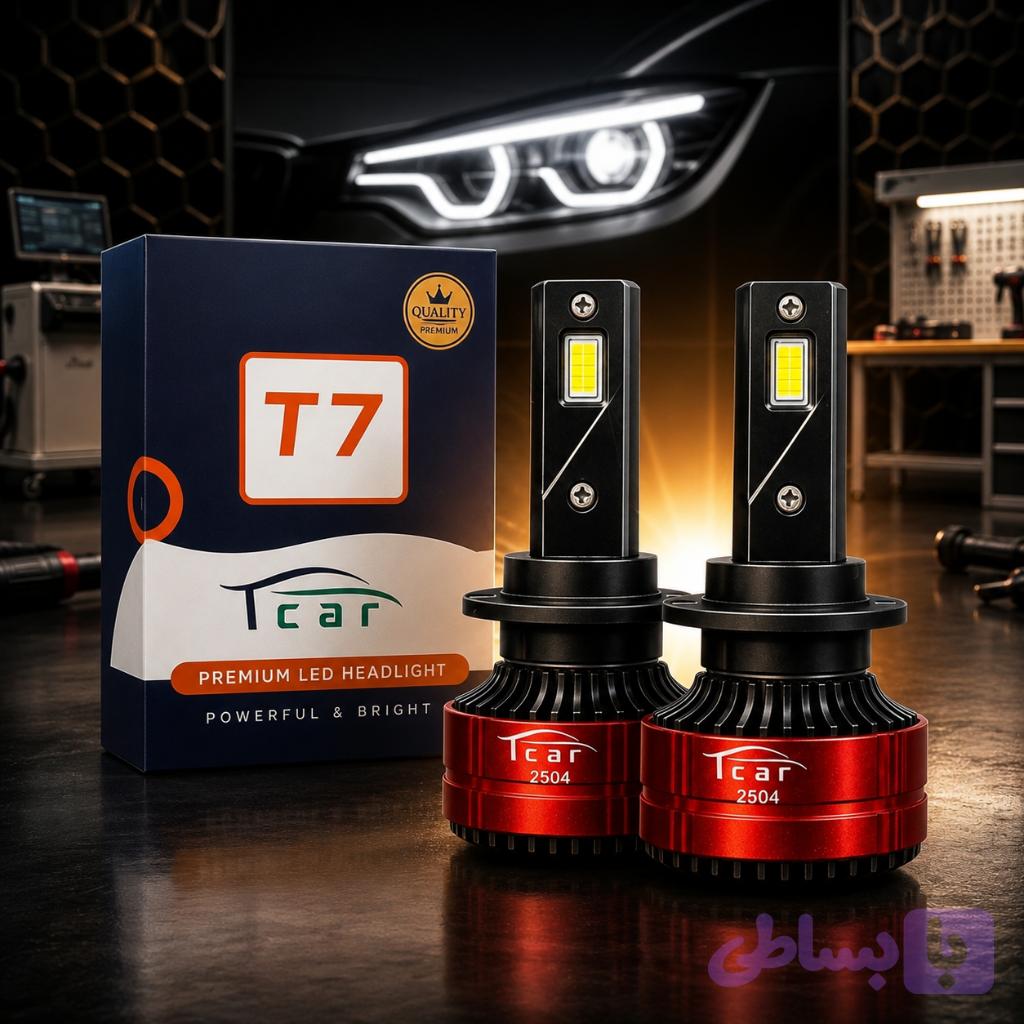 هدلایت تیکار مدل T7 پایهH4 سفید یخی — تصویر 1