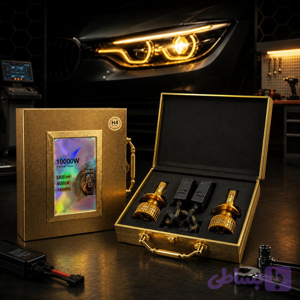 هدلایت تیکار مدل GOLD پایه H4 سفید یخی — تصویر 1