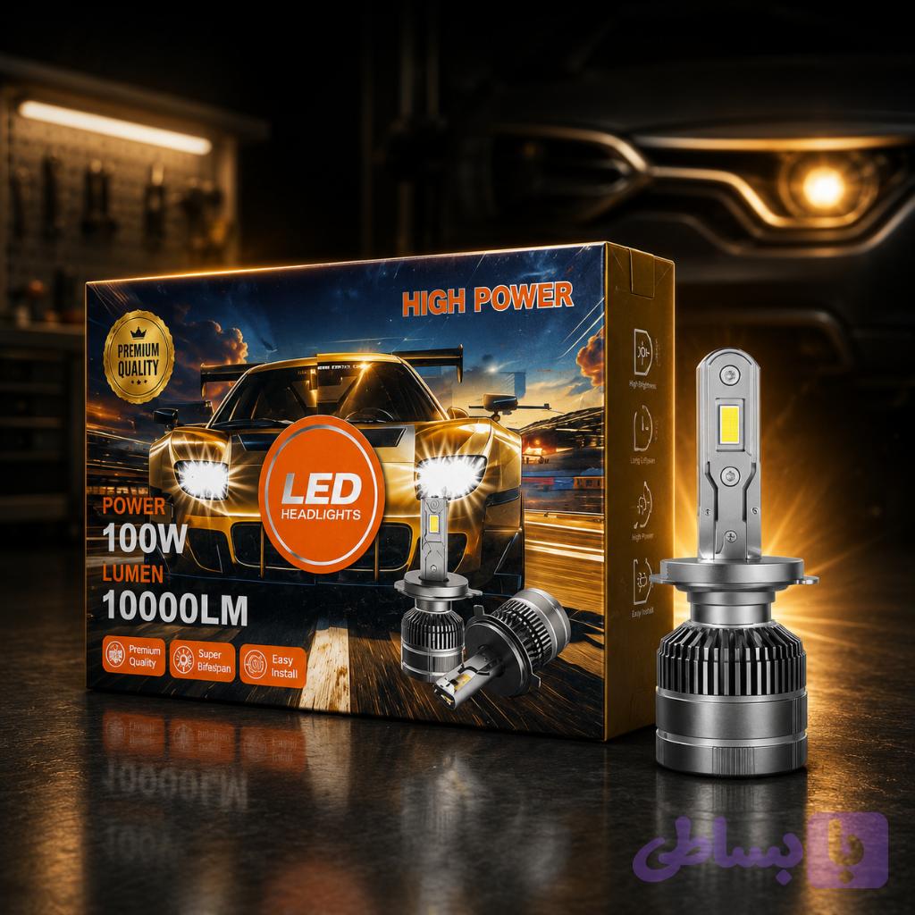 هدلایت تیکار مدل High Power پایه H4 — تصویر 1