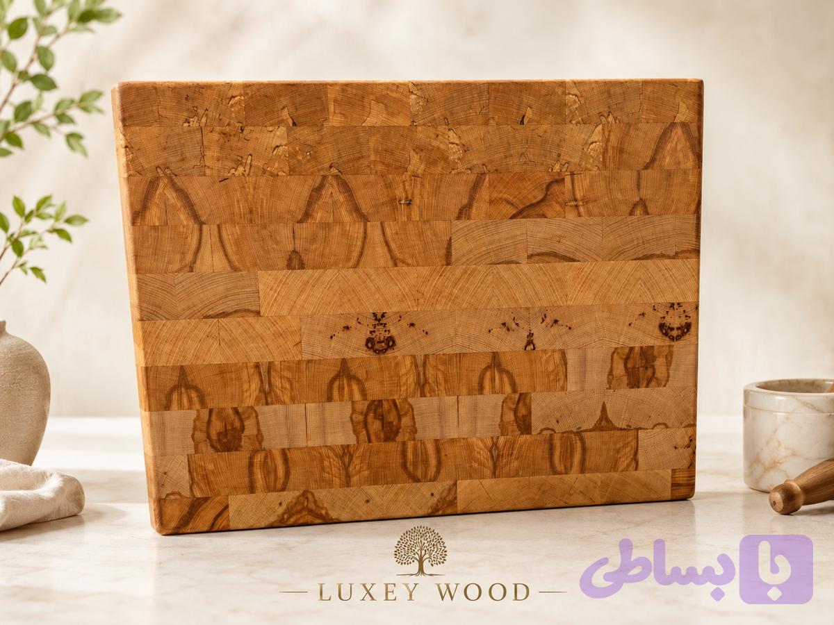 تخته گوشت تمام چوب لاکسی وود ساخته شده از چوب طبیعی با ساختار (End Grain)
